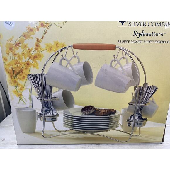 International Silver Co. 32 Piece Desert Buffet Ensemble Serve Ware Caddy Set - Picture 10 of 11